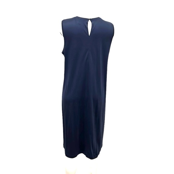 Eileen Fisher navy blue midi length tank dress size Medium - Picture 2 of 12